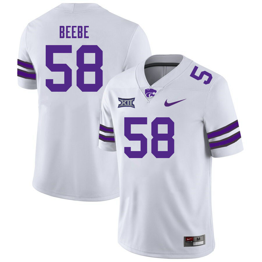 Men-Youth #58 Camden Beebe Kansas State Wildcats 2023 College Football Jerseys Stitched Sale-White